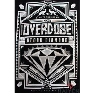 Ao thun OverDose Thai Lan mau den in vien kim cuong khac chu Blood Diamond T0096